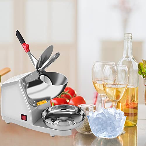 Yahpetes Electric Shaved Ice Machine Dual Blades Ice Crusher Snow Cone Maker Q325472