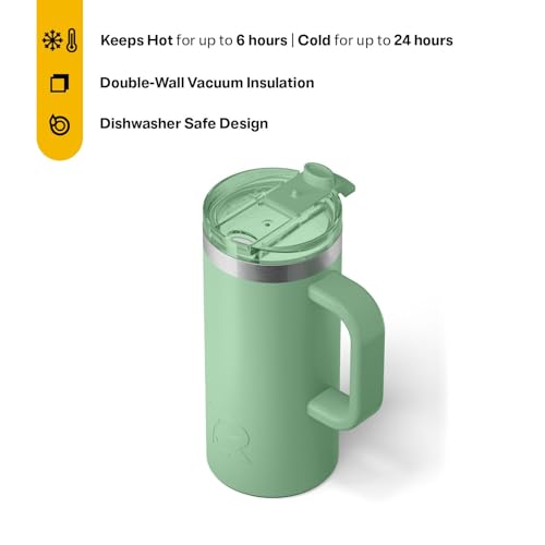 RTIC 20oz Road Trip Travel Mug with Lid and Handle, Insulated Stainless Steel P393441