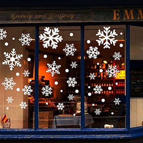 110 PCS Extra Large Snowflake Christmas Window Clings Decals for Glass W71694