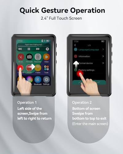 32GB Bluetooth MP3 Player with Touchscreen, FM Radio, Earphones Included W3243