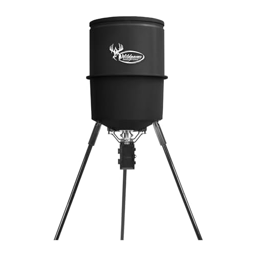 WILDGAME INNOVATIONS Evolution 40-Gallon Game Feeder Kit | Durable Weather-Resistant Varmint-Proof Deer Feeder with 270-Pound Capacity, 1-6 Feed Times & 50-Feet Radius