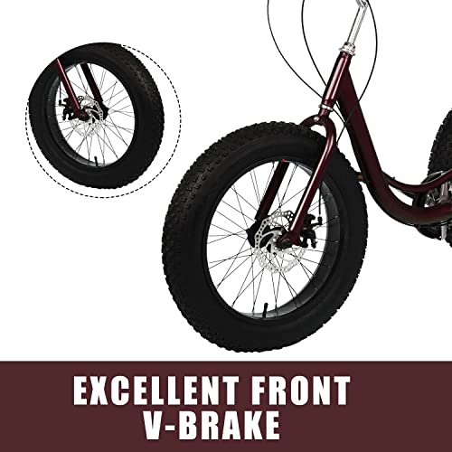 20 Inch Fat Tire Adult Tricycle 7 Speed with Basket L676