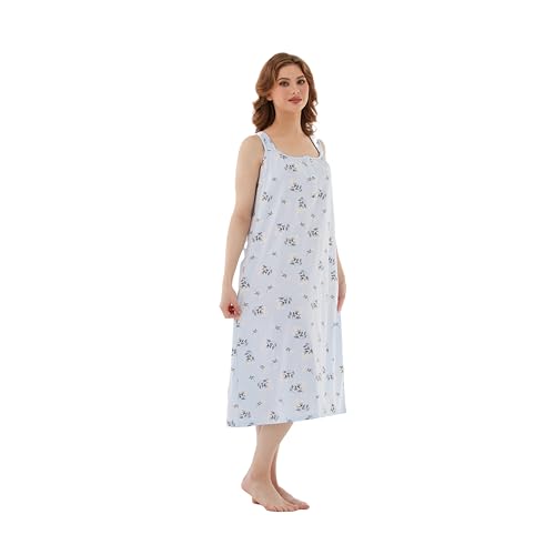 Keyocean Women's 100% Cotton Sleeveless Nightgown P621