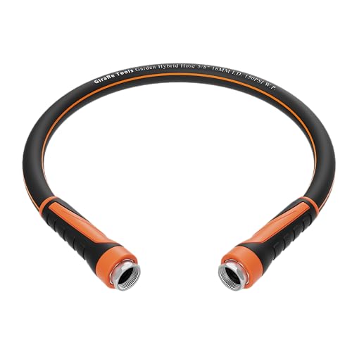 Giraffe Tools Garden Hose 100ft x 5/8", Heavy Duty Flexible Hybrid Hose Q38065
