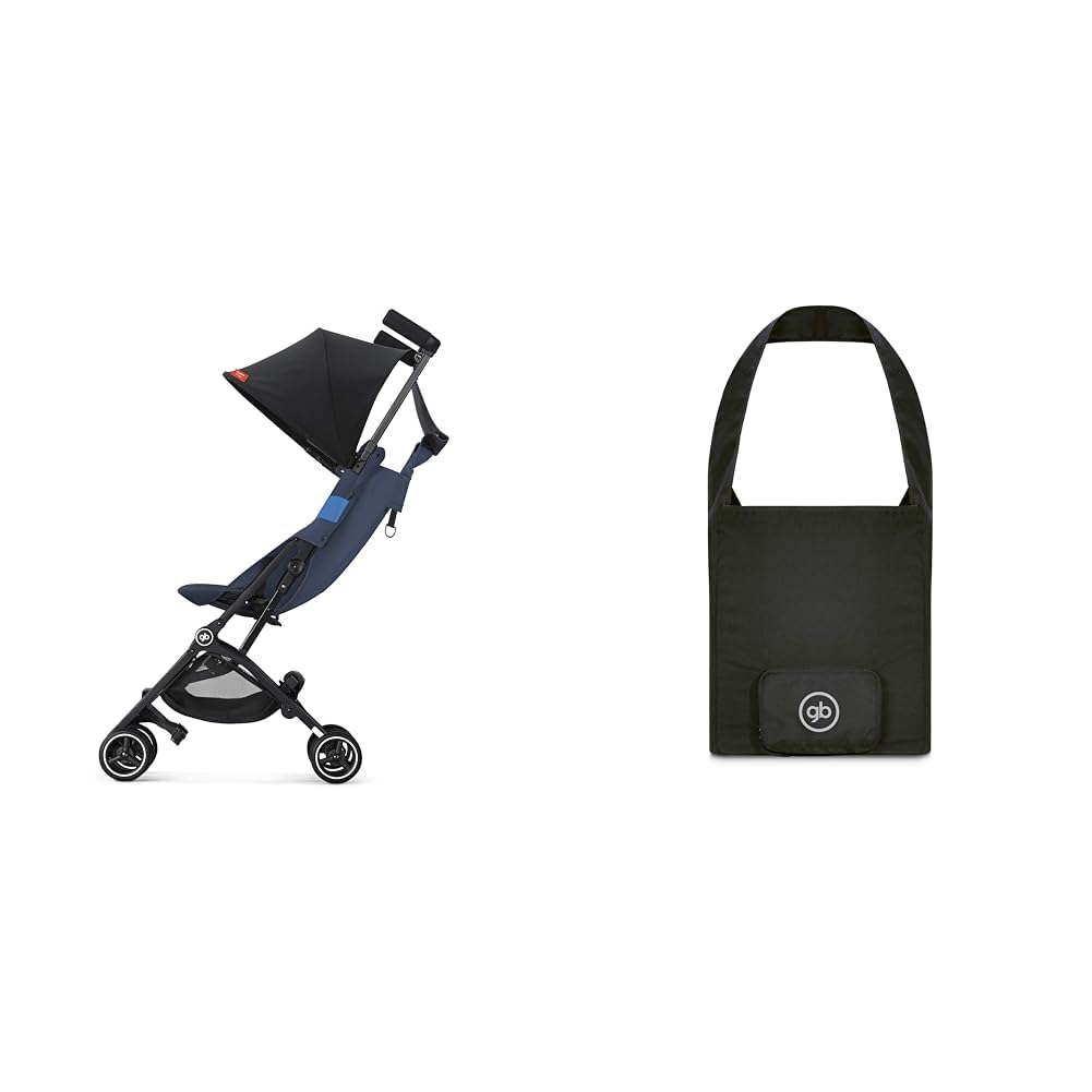 gb Pockit+ All-Terrain Ultra Compact Lightweight Travel Stroller with Canopy, Reclining Seat, and gb Pockit Stroller Travel Bag