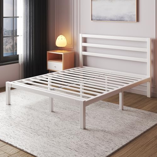 Full Size Heavy Duty Metal Platform Bed Frame with Under Bed Storage, Black R9813