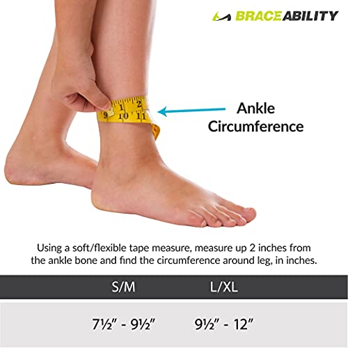 BraceAbility AFO Foot Drop Brace - Adjustable Soft Ankle Foot Orthosis for Men and Women A9215