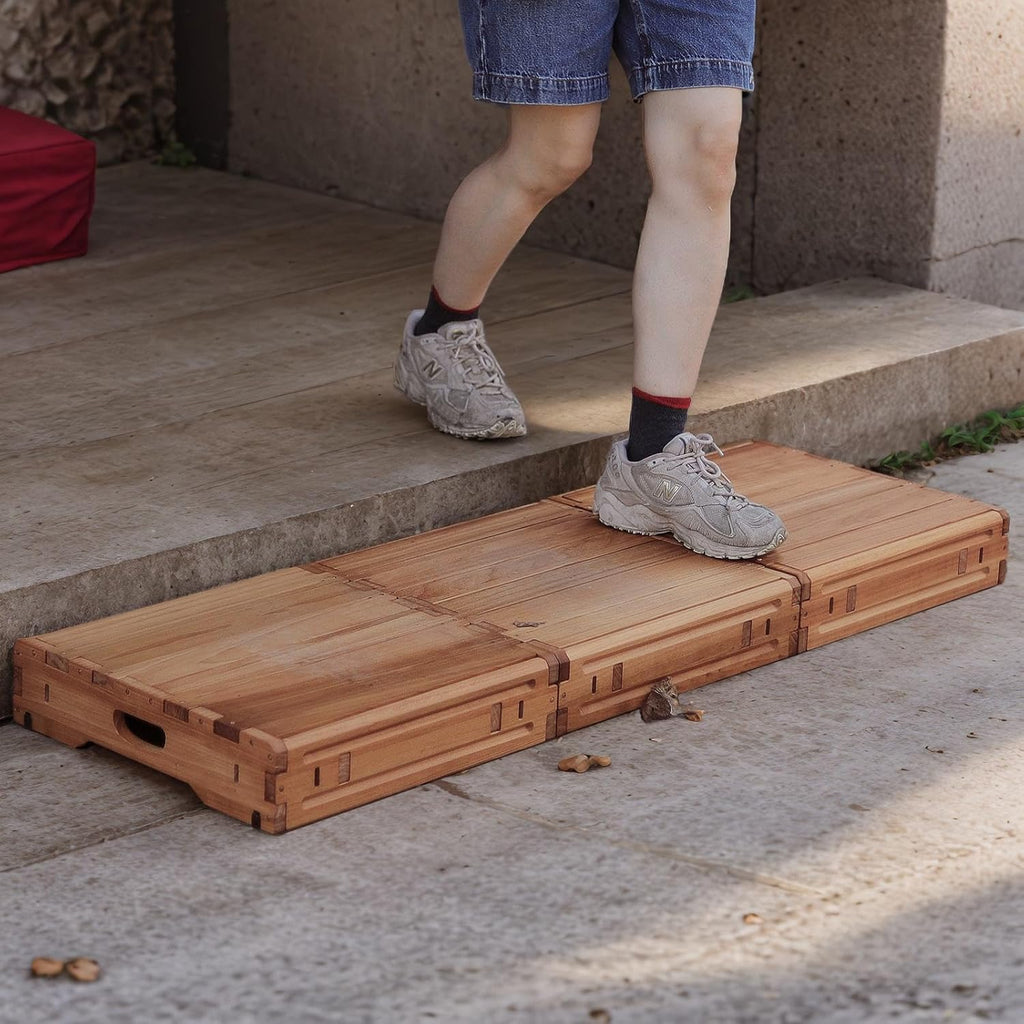 Wooden Platform Step Stool for Adults & Seniors, 3.7" Height, Indoor & Outdoor K688
