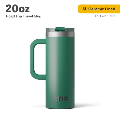 RTIC 20oz Road Trip Travel Mug with Lid and Handle, Insulated Stainless Steel P393441