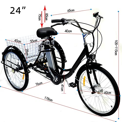 Electric Tricycle for Adults 350W 36V with Large Basket O238
