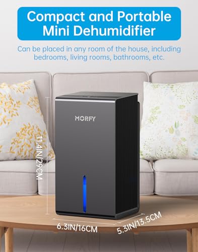 MORFY Dehumidifier, Small Quiet Dehumidifier for Bedroom Bathroom RV F595138