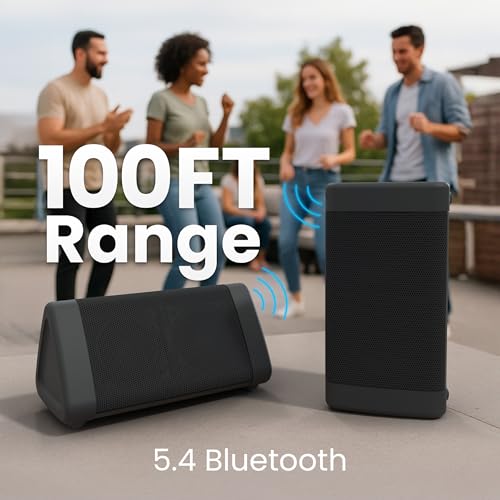 OontZ Angle 3 Portable Bluetooth 5.4 Speaker, IPX5 Water-Resistant, Black B762769