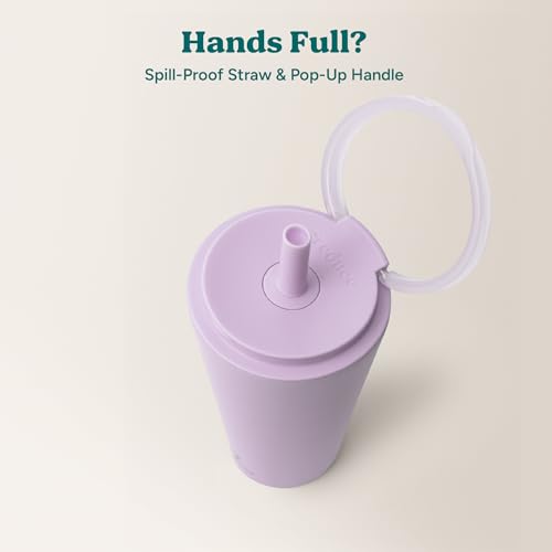 Halo 32 oz Stainless Steel Vacuum Insulated Tumbler with Flip Handle Lid, Lilac Bud H350