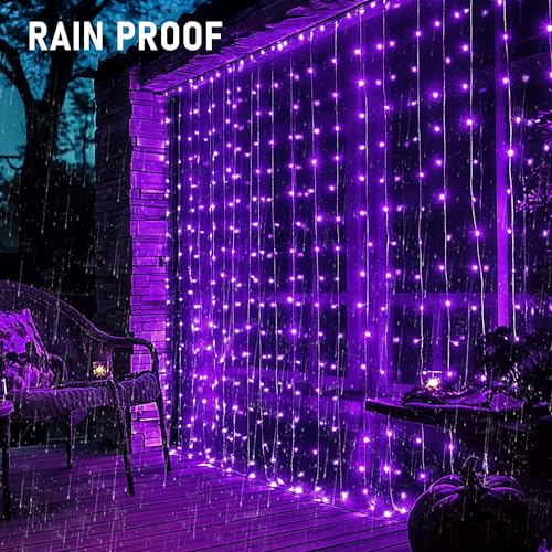 Dazzle Bright 300 LED Curtain Lights, Warm White, Plug in for Bedroom & Outdoor Decor X62406
