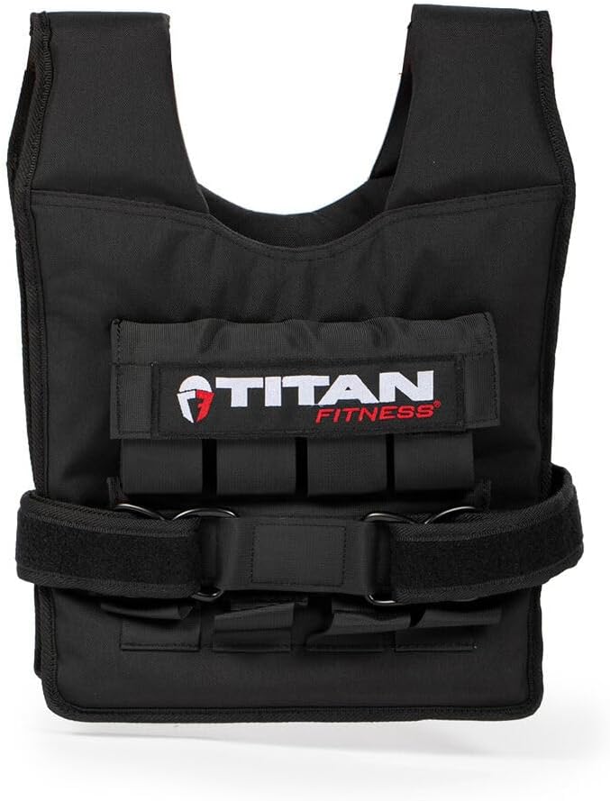 Titan Fitness Elite Series 40 LB Adjustable Weight Vest, (16) 2.5 LB Solid Cast Iron Weights, Body Weight Vests for Training Workout, Jogging, Cardio, Walking, Weighted Workout Equipment
