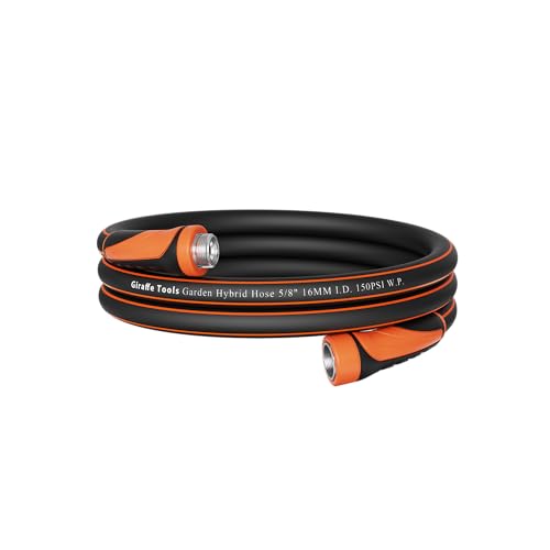 Giraffe Tools Garden Hose 100ft x 5/8", Heavy Duty Flexible Hybrid Hose Q38065