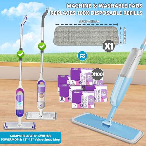 MEXERRIS Spray Mop for Hardwood Floors with 5X Washable Pads S732