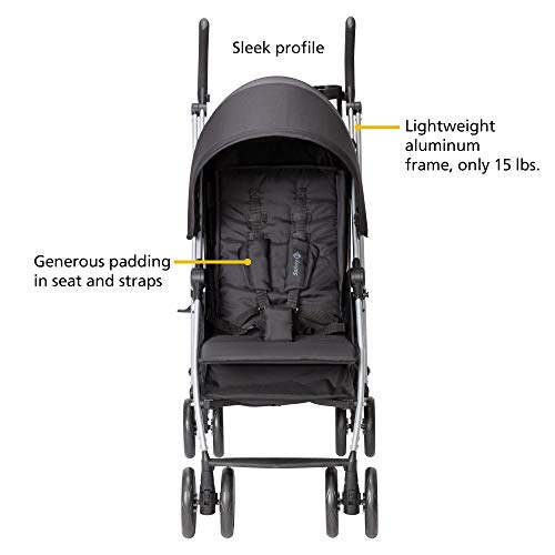 Safety 1st Step Lite Compact Stroller, Lightweight Aluminum Frame, 15 lbs, Greyhound I978