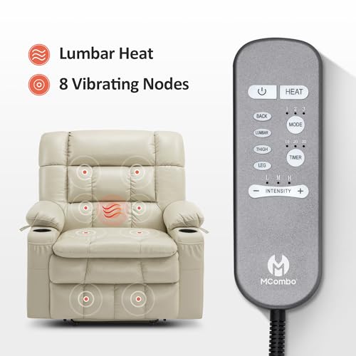 MCombo Dual Motor Power Lift Recliner Chair for Elderly with Heat and Massage, Black E570141