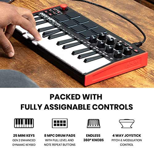 AKAI Professional MPK Mini MK3 25 Key USB MIDI Keyboard Controller White G284865