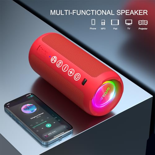 Ortizan Portable Bluetooth Speaker IPX7 Waterproof 24W Loud Sound, Black J77282