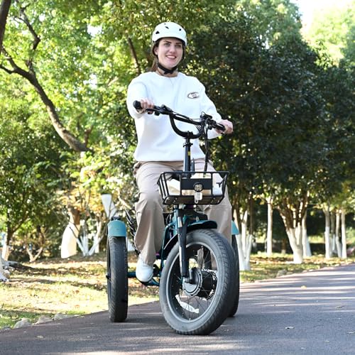 DoCred Electric Tricycle for Adults, 20" x 4" Fat Tire, 500W Motor, Removable Battery P6573