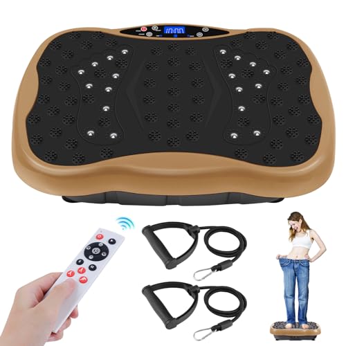Vibration Plate Exercise Machine for Full Body Fitness with Resistance Bands and Remote F93086