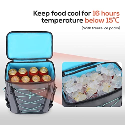TOURIT Backpack Cooler, Large Insulated Leakproof Backpack, Gray K840