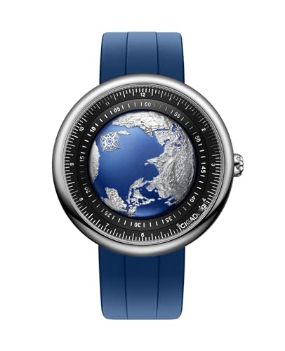 CIGA Design Mechanical Automatic Watch Blue Planet U Series Stainless Steel/Titanium/Ceramics Case Sapphire Crystal Fluororubber/Ceramics Strap Watches Gifts for Men and Women