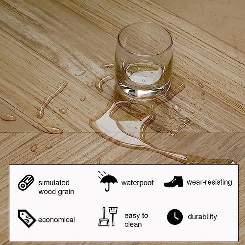 Oxdigi Peel and Stick Vinyl Flooring Roll 23"x393" Waterproof Wood Plank U1250