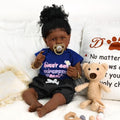 JIZHI Reborn Baby Dolls Black with Lifelike Soft Body African American Realistic-Newborn Girl Doll 22 Inch Best Birthday Gift Set and Toy Accessories Gift for Kids Age 3