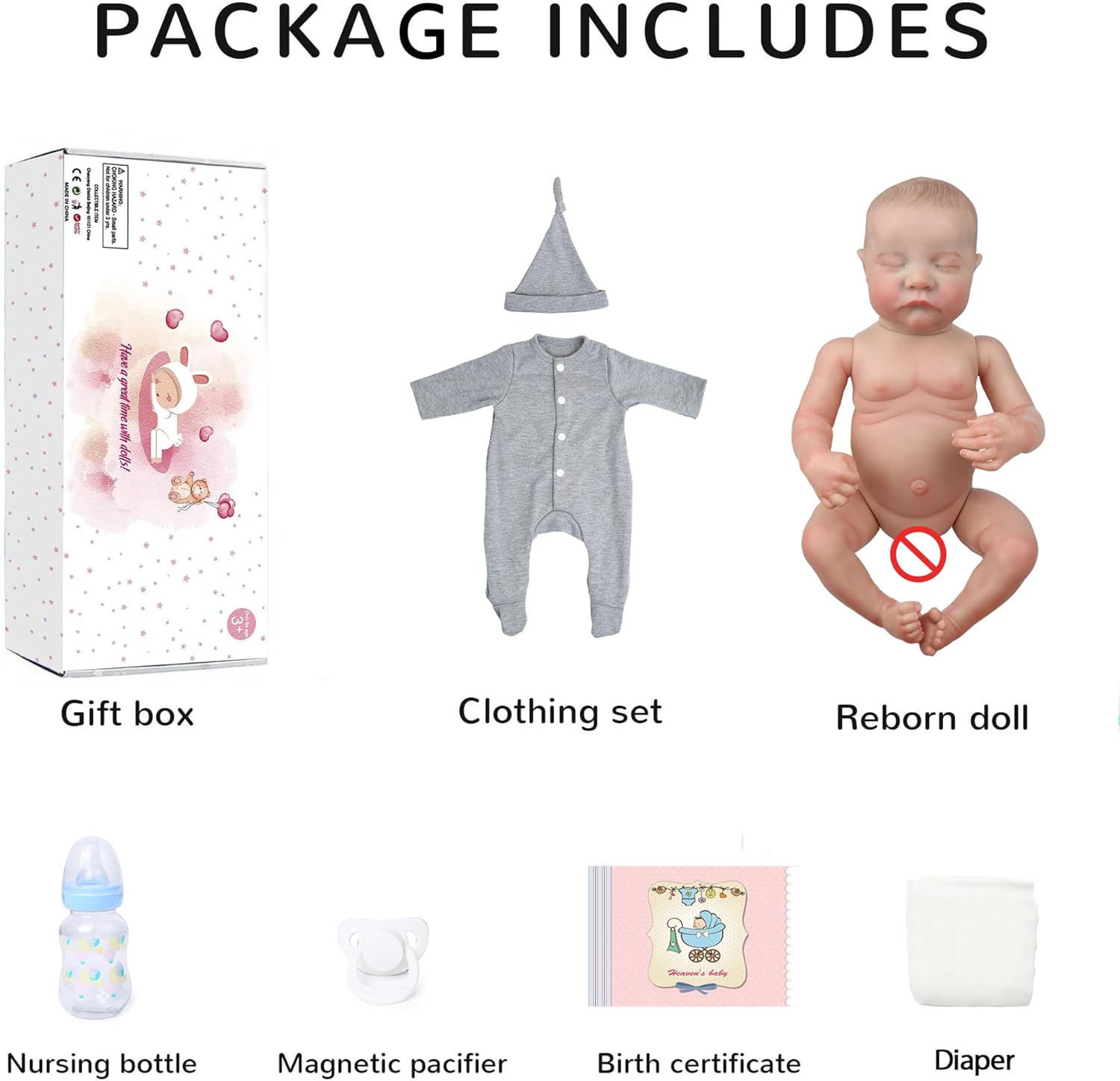 WOOROY Realistic Reborn Baby Doll Levi - 18 Inch Full Vinyl Boy Doll C312
