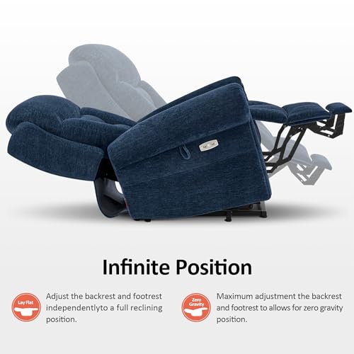 MCombo Triple Motor Power Lift Recliner Chair with Massage and Heating, Fabric, Coffee M573841