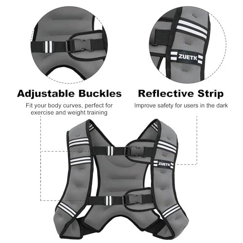 Weighted Vest for Men Women Strength Training with Reflective Stripe D98706
