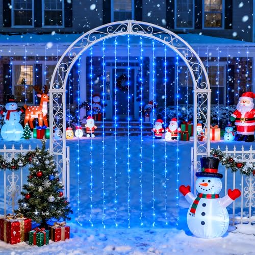 JMEXSUSS 300 LED Remote Control Christmas Curtain Lights, Warm White V64841