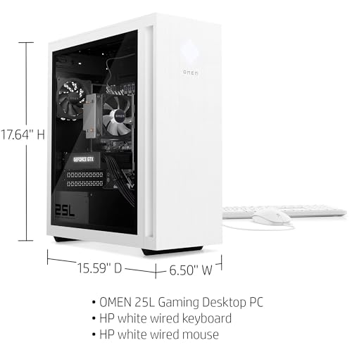 HP OMEN 25L Gaming Desktop PC, AMD Ryzen 5 5600G, GTX 1660 Super, 16GB RAM, 1TB SSD Z826