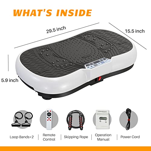 Vibration Plate Exercise Machine with Bluetooth Speaker, 450 lbs Capacity O459