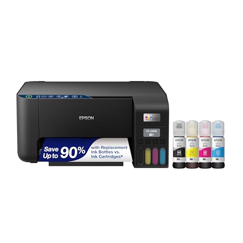 Epson EcoTank ET-2400 Wireless All-in-One Supertank Printer with Scan and Copy, Black E702161