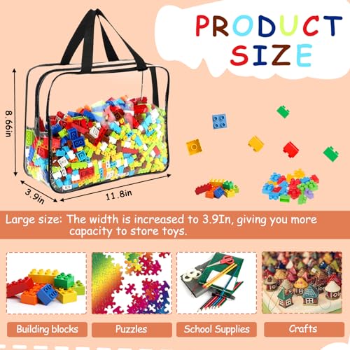 6 Packs Large Toy Storage Bags with Labels, Clear PVC Organizer with Zipper W66156