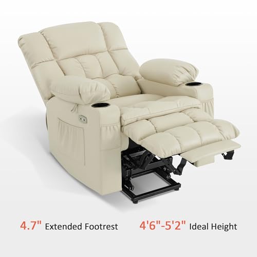 MCombo Dual Motor Power Lift Recliner Chair for Elderly with Heat and Massage, Black E570141