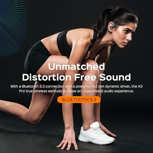 TREBLAB X3 Pro True Wireless Earbuds with Earhooks, Bluetooth 5.3 C6601