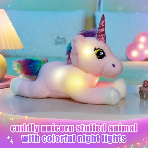 BSTAOFY 20'' Light Up Shark Stuffed Animal Glow Plush Toy I17161