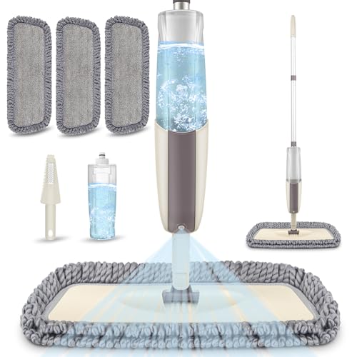 MEXERRIS Spray Mop for Hardwood Floors with 5X Washable Pads S732