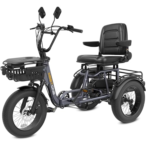 Breeze Pro Folding Electric Tricycle for Adults, 1200W 48V 20AH Fat Tire E-Trike W158192