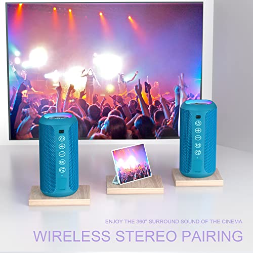 Ortizan Portable Bluetooth Speaker IPX7 Waterproof 24W Loud Sound, Black J77282