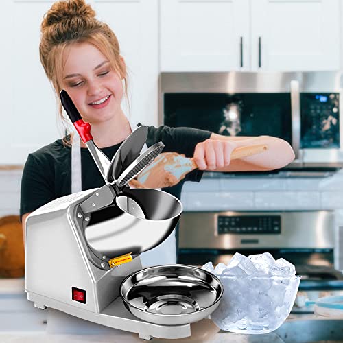 Yahpetes Electric Shaved Ice Machine Dual Blades Ice Crusher Snow Cone Maker Q325472