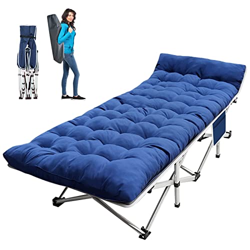 XXL Camping Cot for Adults with Mattress Heavy Duty Folding Bed with Carry Bag H5280