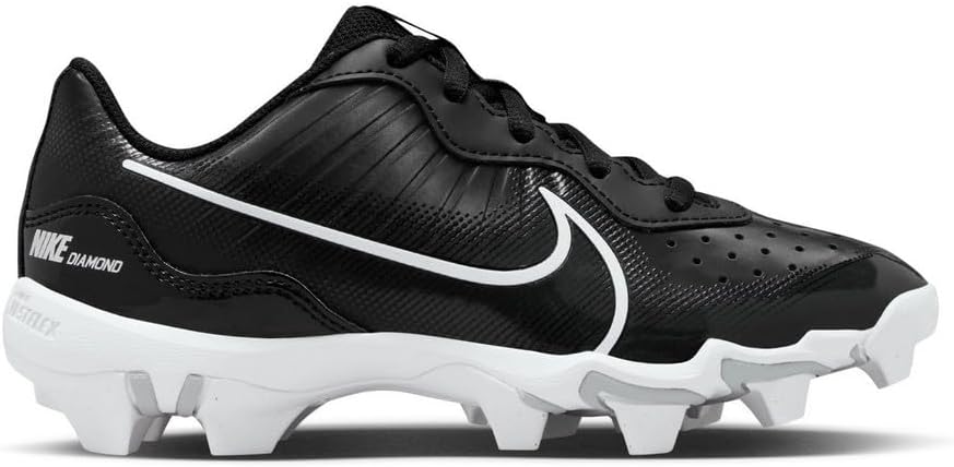 Nike Alpha Huarache 4 Keystone Boy's Rubber Baseball Cleats SZ 3.5 Black | White