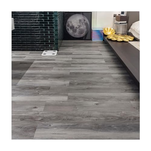 Self Adhesive Vinyl Flooring Planks Wood Effect Waterproof Grey 36pcs U963416
