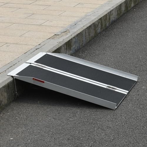 YISHANRENJIE Portable Wheelchair Ramp 3FT, Aluminum Non-Slip Threshold Ramp R369459